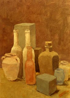 Bodegón con botellas. Julio Alonso CAMARERO