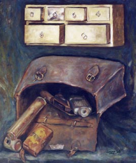Bodegón con maletín. Julio Alonso CAMARERO